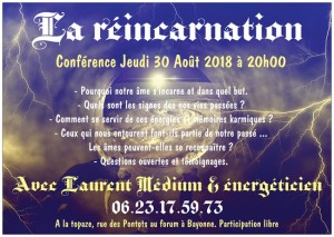 conférence réincarnation 30 août